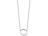 Rhodium Over 14k White Gold Sideways Diamond Initial O Pendant Cable Link 18 Inch Necklace