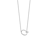 Rhodium Over 14k White Gold Sideways Diamond Initial Q Pendant Cable Link 18 Inch Necklace