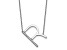 Rhodium Over 14k White Gold Sideways Diamond Initial R Pendant Cable Link 18 Inch Necklace