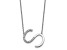 Rhodium Over 14k White Gold Sideways Diamond Initial S Pendant Cable Link 18 Inch Necklace