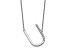 Rhodium Over 14k White Gold Sideways Diamond Initial U Pendant Cable Link 18 Inch Necklace