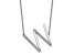 Rhodium Over 14k White Gold Sideways Diamond Initial W Pendant Cable Link 18 Inch Necklace