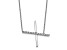 Rhodium Over 14k White Gold Sideways Diamond Initial X Pendant Cable Link 18 Inch Necklace