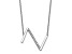 Rhodium Over 14k White Gold Sideways Diamond Initial Z Pendant Cable Link 18 Inch Necklace