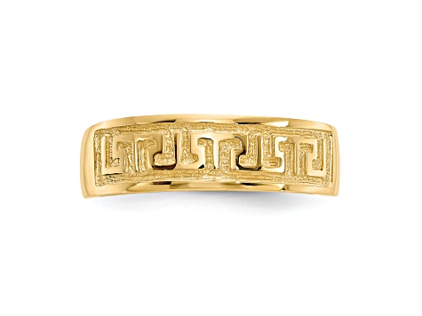 14K Yellow Gold Greek Key Toe Ring