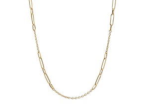 14K Yellow Gold 2.3 and 4.0 mm Paperclip Link 20 Inch Necklace