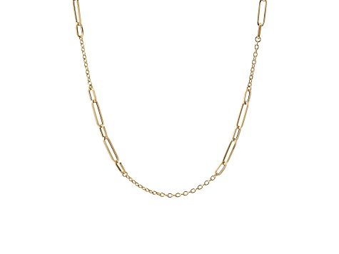 14K Yellow Gold 2.3 and 4.0 mm Paperclip Link 18 Inch Necklace