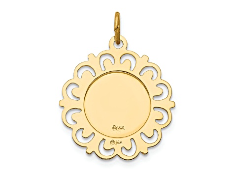 14k Yellow Gold and Satin St. Anthony Medal Pendant : Solid 14k Yellow Gold Polished and Satin St. Michael