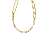 14K Yellow Gold Round and Oval Link 36-inch Necklace