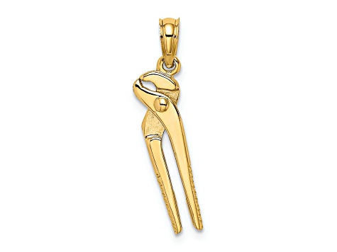 14k Yellow Gold 3D Moveable Pliers Charm