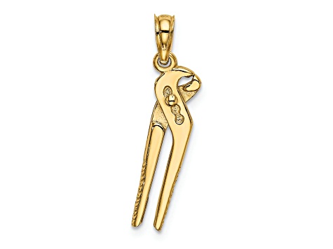 14k Yellow Gold 3D Moveable Pliers Charm