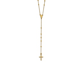 14K Yellow Gold Polished Rosary 24-inch