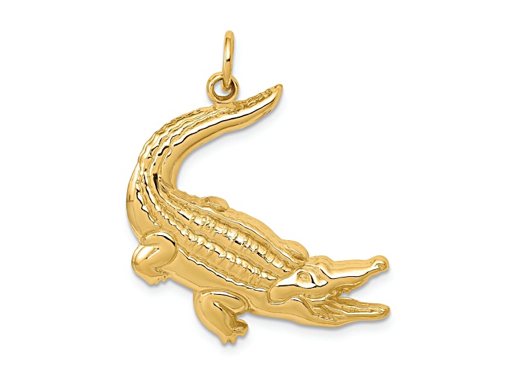 14k Yellow Gold Textured Alligator Charm - 1302BA | JTV