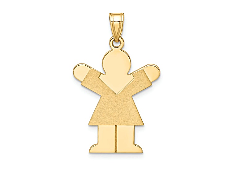 14K Yellow Gold Satin Girl Love Charm