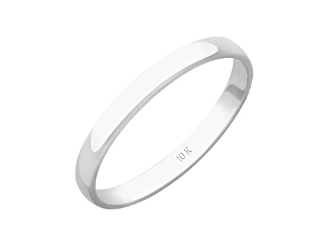2mm Lightweight Ladies Wedding Band in 10K White Gold