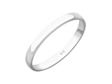 2mm Lightweight Ladies Wedding Band in 10K White Gold