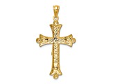 14K Yellow and White Gold Florentine Crucifix Pendant