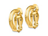 14K Yellow Gold 5/8" Non-Pierced J-Hoop Earrings