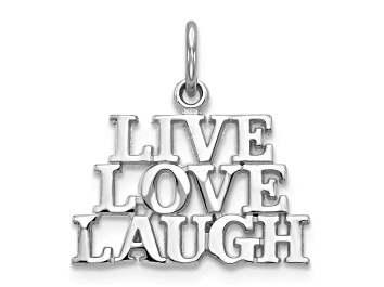 Picture of Rhodium Over 14k White Gold Polished LIVE LOVE LAUGH Charm