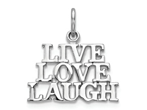 Rhodium Over 14k White Gold Polished LIVE LOVE LAUGH Charm