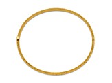 14K Yellow Gold 3/16 Fancy Hammered Hinged Bangle Bracelet