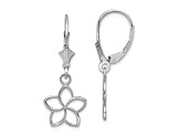 Rhodium Over 14k White Gold Polished Cut-Out Flower Dangle Earrings