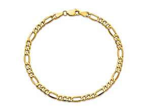 14k Yellow Gold 4.2mm Figaro Link Bracelet, 7 Inches