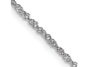 Rhodium Over 18K White Gold 1.1mm Solid Singapore 16 Inch Chain
