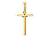 14k Yellow Gold and 14k White Gold Polished Crucifix Pendant