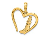 14k Yellow Gold Polished Lighthouse In Heart Pendant