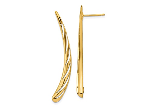 14K Yellow Gold Polished Post Drop Earrings