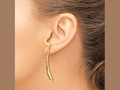14K Yellow Gold Polished Post Drop Earrings