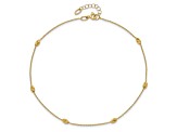 14K Yellow Gold Polished and Diamond-cut with 1-inch Extension Anklet