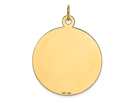 14k Yellow Gold Textured and Laser Design Happy Birthday Disc Charm