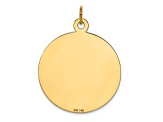 14k Yellow Gold Textured and Laser Design Happy Birthday Disc Charm