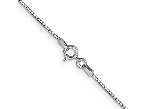 Rhodium Over 14k White Gold 0.9mm Solid Box 14 Inch Chain - 13358A | JTV
