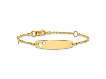 Picture of 14k Yellow Gold Polished Heart Children's ID Bracelet