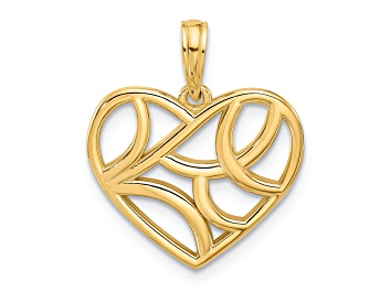 Picture of 14k Yellow Gold Polished Fancy Heart Charm