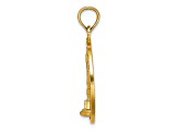 14k Yellow Gold Textured OCEAN CITY with Lighthouse Charm