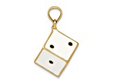 14k Yellow Gold with Enamel 3D Dice Charm