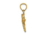 14k Yellow Gold 2D and Textured Mini Dragonfly with Cut-out Wings Charm