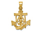 14K Yellow Gold Mariners Cross Pendant