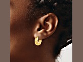 14k Yellow Gold Polished and Diamond-Cut 11/16" Hoop Earrings