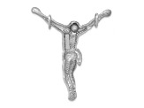 Rhodium Over 14K White Gold Jesus Chain Slide Pendant