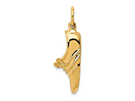 14k Yellow Gold Textured Jogging Shoe Charm Pendant