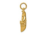 14k Yellow Gold Textured Jogging Shoe Charm Pendant