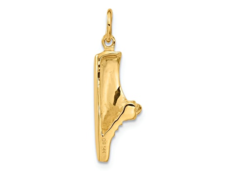 14k Yellow Gold Textured Jogging Shoe Charm Pendant