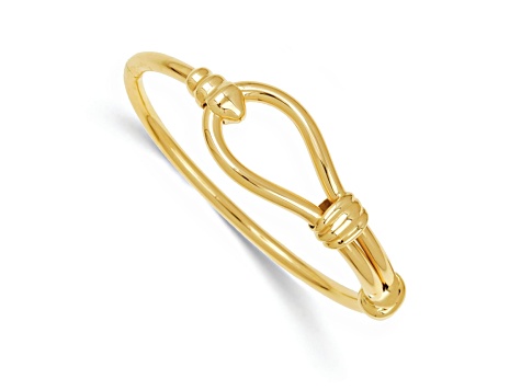 14K Yellow Gold Polished Large Hoop Bangle