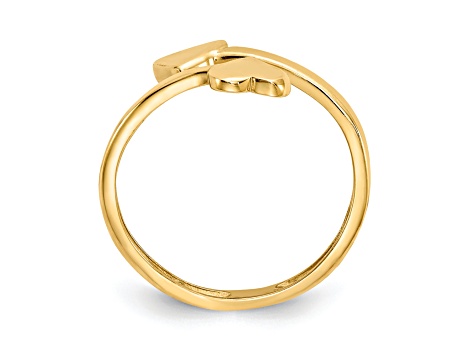 14K Yellow Gold Double Heart Toe Ring