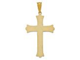 14k Yellow Gold and 14k White Gold Polished Satin Diamond-Cut Crucifix Cross Pendant